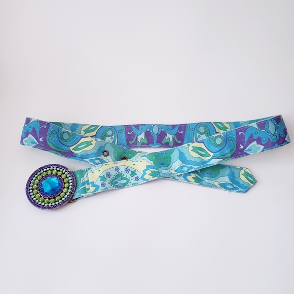 Vintage Blue Purple Colorful Belt - Picture 2 of 11